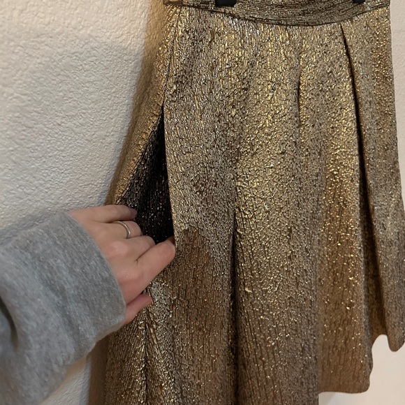 Eliza J Textured Gold A-Line Skirt - Picture 2 of 8